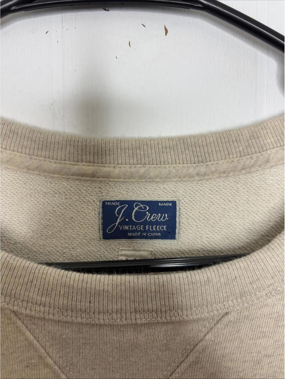 J Crew Sweater Mens Extra Large Vintage Fleece Cream Sweatshirt Casual Modern - Picture 3 of 8